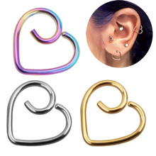 2019 New Arrival Rose Gold Color Stainless Steel Nose Ring For Women Men Heart Ear Clip Body Piercing Earrings Fashion jewelry 2024 - buy cheap