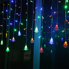 Cordão de luz com luzes de led, 220v, 4.5m, 96, cortinas de luz, natal, fadas, casamento, jardim, ano novo, decoração de janela 2024 - compre barato