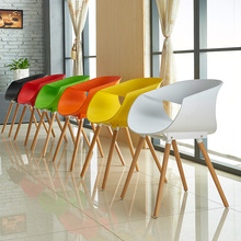Nordic fashion modern plastic chair creative lounge chair solid wood coffee chair 2024 - buy cheap