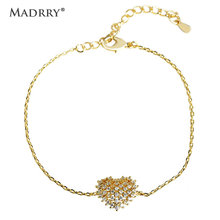 Madrry-pulsera con forma de corazón para Mujer y niña, cadena fina de latón, cobre y Metal, Color dorado 2024 - compra barato