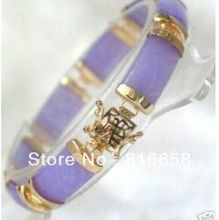 Бесплатная доставка @ хит! Благородный натуральный фиолетовый камень ювелирный браслет Fortune Link (7,5 ") 2024 - купить недорого