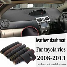 For Toyota vios 2008 2009 2010 2011 2012 2013 Leather Dashmat Dashboard Cover Pad Dash Mat Carpet Car Styling Accessories custom 2024 - compre barato