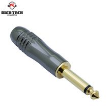 Gold Plated 6.35mm Male 1/4" Mono Jack Plug Audio Connector Soldering 2024 - buy cheap