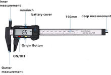 Штангенциркуль электронный с ЖК-дисплеем, 150 мм, 6 дюймов 2024 - купить недорого