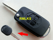 Rmlks carcaça de chave remota dobrável com 3 botões, substituição para chave sem chave, funciona com controle remoto, lâmina sem cortes 2024 - compre barato