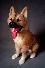 simulation cute squatting wolfhound dog 31x30cm model polyethylene&furs dog model home decoration props ,model gift d347 2024 - buy cheap