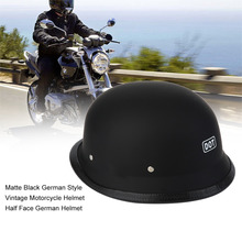 Newest Half Face German Helmet Motorcycle Helmet Matte Black German Style Vintage Motorcycle Helmet Comfortable Durable 2024 - buy cheap