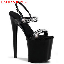 Laijianjinxia sandálias salto alto 20cm, elegante, para pole dance/performance/star/modelo, sapatos de casamento 2024 - compre barato