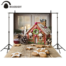 Allenjoy-Fondo de Navidad para fotografía de dulces, casa de jengibre, ventana para niños, profesional, cabina de foto sesión fotográfica 2024 - compra barato