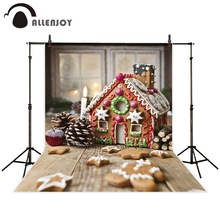 Allenjoy Christmas candy photography backdrop gingerbread house kids window professional background photobooth photocall 2024 - buy cheap