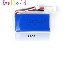 Ewellsold FT009 RC racing barco de peças de reposição 7.4 V 1500 mah Li-polímero bateria 2 pçs/lote Frete grátis 2024 - compre barato