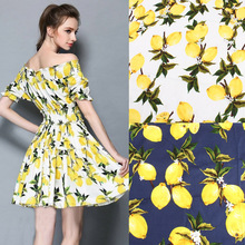 100% algodão tecido popeline impresso limão para mulheres roupas de crianças vestido costura artesanato 2024 - compre barato