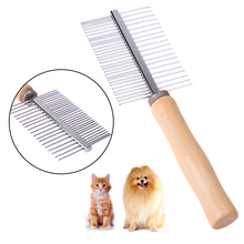 Wooden Handle Steel Needles Dog Comb Pet Rake Comb Hairbrush Grooming for Dogs Cat Cleaning Supplies Dog Accessories 2024 - buy cheap