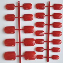 Candy Short Fake Nails Deep Red Sparkly Nail Art Full Wrap Tips Salon Product 24pcs 156 2024 - buy cheap