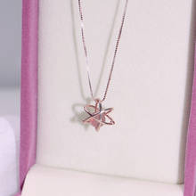 YEAJEWEL Модные Винтажные клубника crystal ожерелье стерлингового серебра 925 Симпатичный розовый кристалл ключицы цепи для женщин 2024 - купить недорого