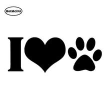 HotMeiNi I LOVE Animal Dog Paw Print Vinyl Graphic Decal Car Sticker Decoration For Car Window Bumper Black/Sliver 13*4.8cm 2024 - buy cheap