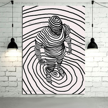 Superb Artist Hand Painted High Quality Abstract Man Portrait Oil Painting Black and White Art Painting For Wall Decoration 2024 - buy cheap