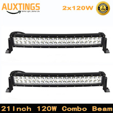 2pcs 120w Curved LED Light Bar Combo Beam Offroad Work Light For 4WD 4x4 LED Bar Camper Trailer ATV Car Driving Lamp 2024 - buy cheap