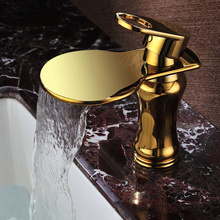 Бесплатная доставка, золотой поливинилхлоридный смеситель для раковины в ванной комнате с одним отверстием, короткий смеситель 2024 - купить недорого