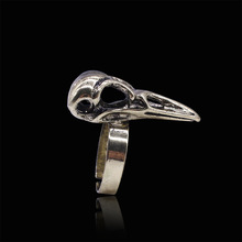 Мужские кольца 2017 модные ювелирные изделия античная бронза викингов Регулируемый Ворон череп кольцо Anel Caveira винтажные кольца с животными для женщин 2024 - купить недорого