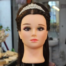 New Fashion 60% 26" Real Human Hair Practice Hairdressing Training Head Mannequin with Free Clamp 2024 - buy cheap