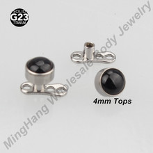 Titanium G23 Black Onyx Stone Micro Dermal Anchor Piercing Body Jewelry 10pcs/lot 2024 - buy cheap