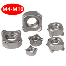 20pcs 304 Stainless steel GB13680 DIN928 M4 M5 M6 M8 M10 Square Weld Nuts Four Corner Welding Nut Square Spot Welding Nuts 2024 - buy cheap