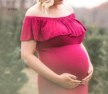 SLYXSH Maternity Dresses Maternity Photography Props Plus Size Dress Elegant Fancy Pregnancy Photo Shoot Women Long Dress 2024 - buy cheap