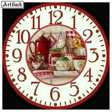 ARTBACK полный квадратный алмаз картина настенные часы 3d Алмазная мозаика стикер Алмазная вышивка часы для домашнего декора 2024 - купить недорого