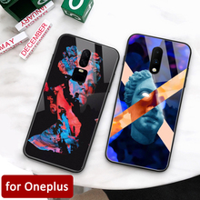 Case para Oneplus 7 pro Vidro tampa traseira estátua Oneplus 6 t pro 1 + 5 coque case para Oneplus 5 t 6 Oneplus 6 6 t 7 pro 2024 - compre barato