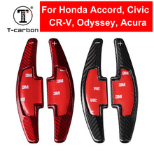 Car Styling Real Carbon Fiber Steering Wheel Shift Paddle Shifter Extension For Honda Accord CR-V Civic Odyssey Acura Accessory 2024 - compre barato