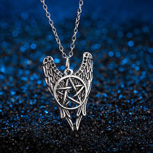 Hot Movie The Forces Of Evil Talisman Supernatural Necklace Pentagram Angel Wings Vintage Pendant Jewelry For Men And Women 2024 - buy cheap