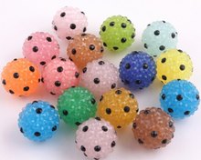 Miçangas coloridas de resina e strass oykza, joias para crianças de 20mm 100 peças por lote, novo, personalizado 2024 - compre barato