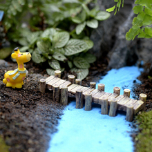 Ponte de madeira 3 tamanhos cinza amarelo em miniaturas estátuas de fadas resina bonsai micro paisagem artesanato diy decoração de jardim de fadas 2024 - compre barato