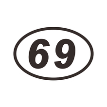 69 SIXTY-NINE OVAL number JDM vinyl car sticker decal sticker Motocross 2024 - buy cheap