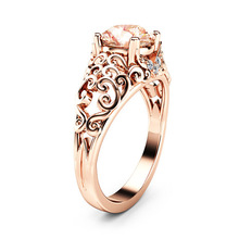 Trendy Princess Created Crystal Rose Gold Wedding Ring for Women Classic Jewelry Finger Crystal Party CZ Fashion Rings 2024 - buy cheap