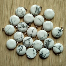 2018 Fashion natural white howlite round shape charms pendants for DIY Necklace jewelry making 50pcs/lot Wholesale free shipping 2024 - buy cheap