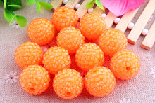 Kwoi vita Neon Orange Clear  Resin Rhinestone Ball  beads Wholesales  AAA Quality 20mm Chunky 100pcs/lotfor Kids  Jewelry 2024 - buy cheap