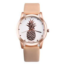 Роскошные женские часы из искусственной кожи с ананасом, наручные часы, модные женские часы с браслетом, женские круглые часы, кварцевые часы # D 2024 - купить недорого