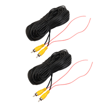 2 Pack RCA Video Cable with Dectection Wire Connect Car Monitor and Reverse Backup Rear View Parking Camera 20ft 2024 - buy cheap