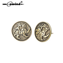 Cxwind 2018 New Fashion Animal Earring Jewelry Retro Lion Earrings Personality Geometric Female bohemian Earrings Viking Bijoux 2024 - buy cheap