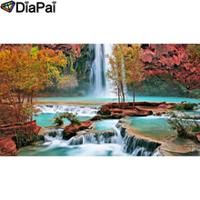 Diapai 5d pintura diamante 100% completa quadrada/redonda broca "cascata cenário" bordado de diamante ponto cruz decoração 3d a23748 2024 - compre barato