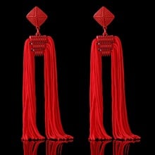 MINHIN Fashion Tassel Earrings Statement Long Pendant Earrings Wedding Jewelry 5 Colors Vintage Boho Earrings Drop Shipping 2024 - buy cheap