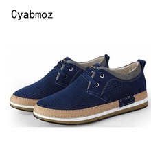 Cyabmoz Man Shoes Height Increasing 6cm Elevator Casual Shoes Cow Suede Leather Fashion Men Lace up Breathable Platform Shoes 2024 - buy cheap