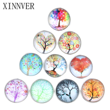 10pcs/lot Mixed 18mm glass print tree snap button charms jewelry alloy botton fit snaps buttons bracelet DIY Jewelry ZB305 2024 - buy cheap