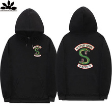 Lado sul serpentes moletom com capuz moletom com capuz moda cobra impressão riverdale hoodies homem mulher streetwear pulôver oversize 2024 - compre barato