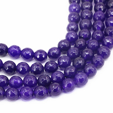 Cuentas de piedra natural suelta para hacer joyas facetadas redondas 4 6 8 10 12mm jades de color púrpura DIY pulsera collar encontrar 15 pulgadas A19 2024 - compra barato