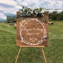 Garland Wedding Sign Decals Vinyl Wedding Board,Wall,Glass Decor Wall Sticers Lettering Personalized Name Various Colors LC1250 2024 - buy cheap