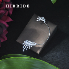 HIBRIDE Sliver Color Flower Shape Zircon Water Stud Crystal Pendant Earrings For Women Bridal Wedding Jewelry E-406 2024 - buy cheap