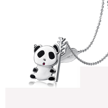 Collar Panda bonito a la moda 2018 para mujeres y niñas auténtico 100% Plata de Ley 925 gran oferta colgante collar joyas finas regalo 2024 - compra barato